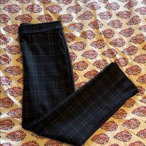 Thalian Black Plaid Straight Leg Pants